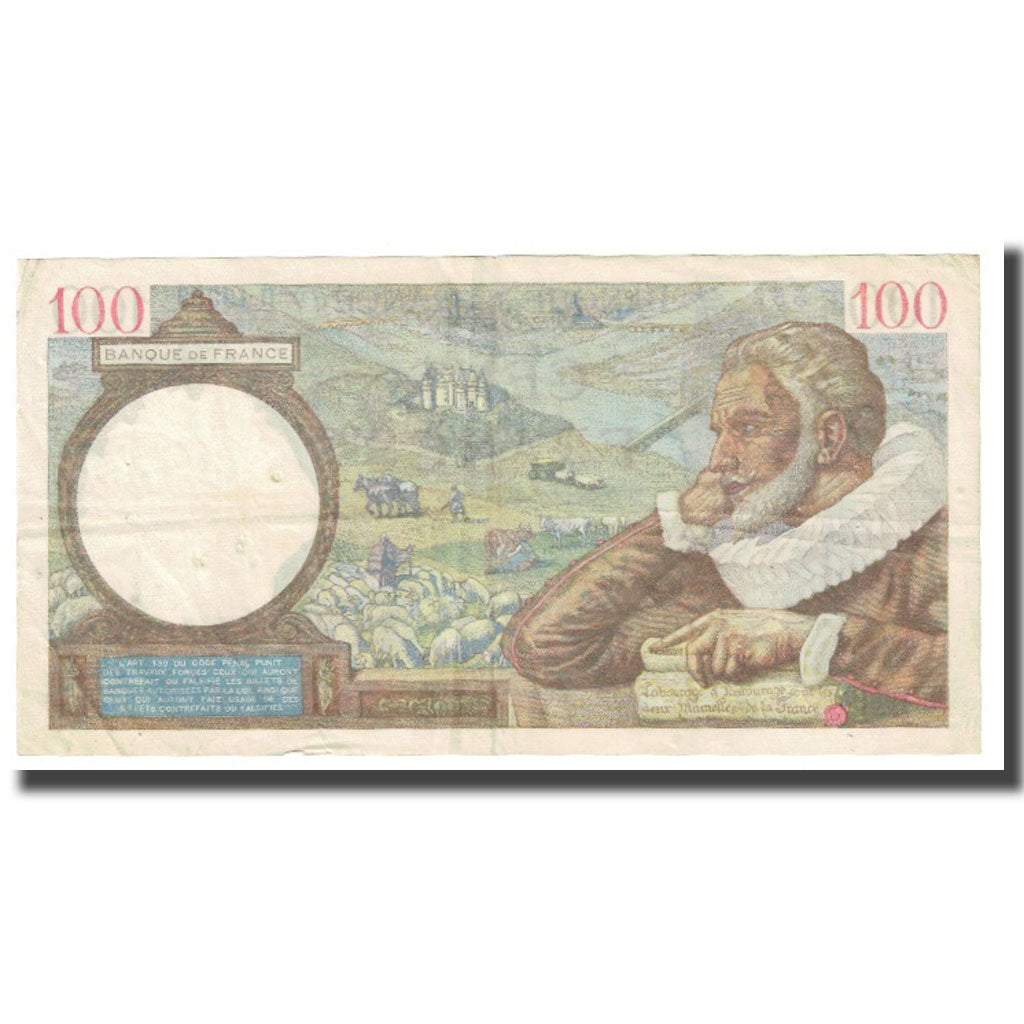 Francia, 100 Francs, Sully, 1941, P. Rousseau and R. Favre-Gilly, 1941-02-20