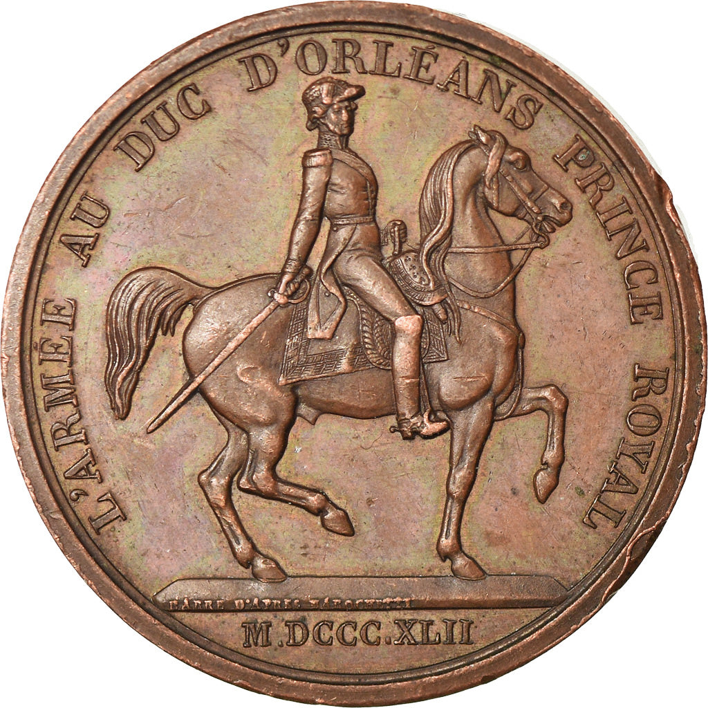 Francia, medaglia, Louis Philippe Ier, l'Armée au Duc d'Orléans, 1842, Barre