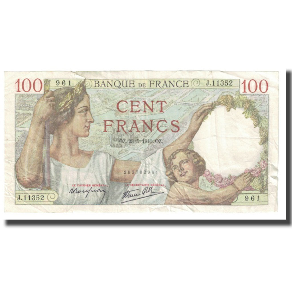 Frankrijk, 100 Francs, Sully, 1940, P. Rousseau and R. Favre-Gilly, 1940-05-23