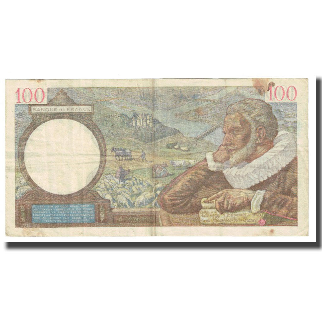 Francia, 100 Francs, Sully, 1941, P. Rousseau and R. Favre-Gilly, 1941-04-03
