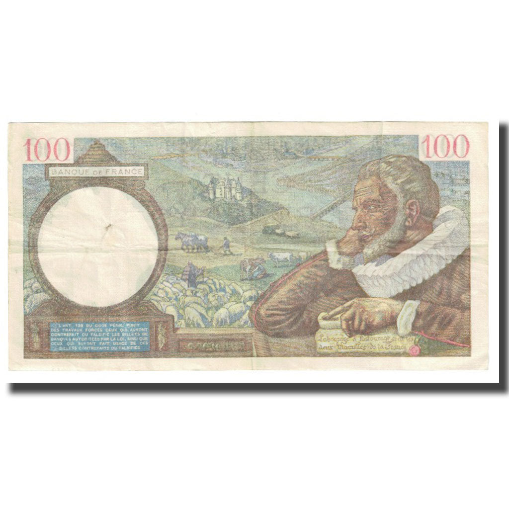 Francja, 100 Francs, Sully, 1941, P. Rousseau and R. Favre-Gilly, 1941-04-03