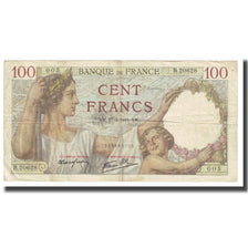 Francia, 100 Francs, Sully, 1941, P. Rousseau and R. Favre-Gilly, 1941-04-17