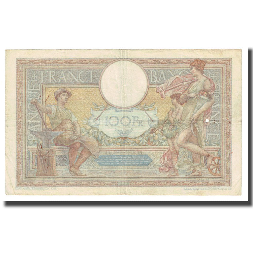 Francia, 100 Francs, Luc Olivier Merson, 1938, P. Rousseau and R. Favre-Gilly