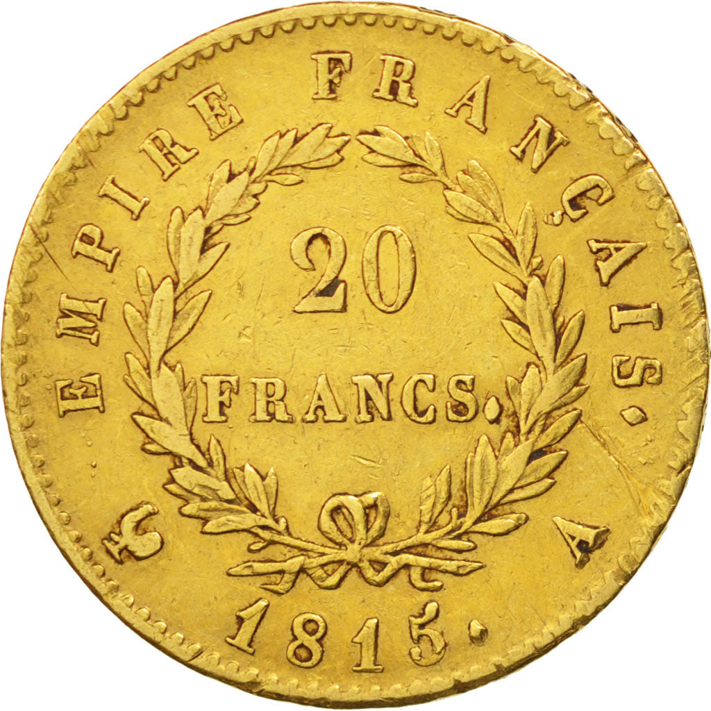 France, 20 Francs, 1815, Paris, EF(40-45), Gold, KM:705.1, Gadoury:1025a