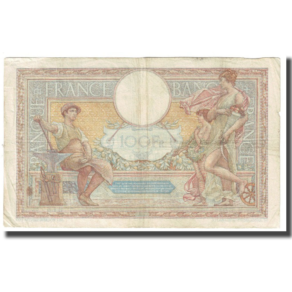 France, 100 Francs, Luc Olivier Merson, 1937, P. Rousseau and R. Favre-Gilly