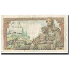 Francia, 1000 Francs, Déesse Déméter, 1943, P. Rousseau and R. Favre-Gilly