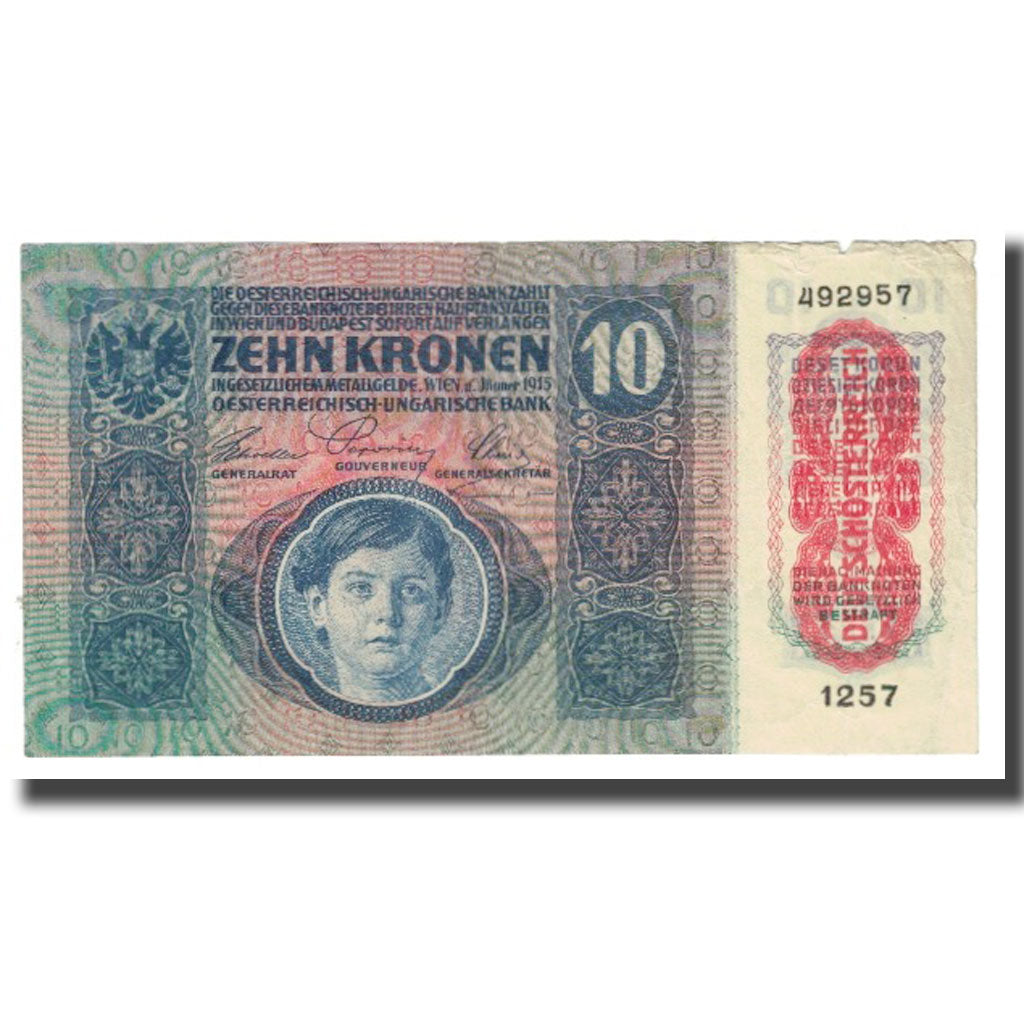 Banknote, Austria, 10 Kronen, 1915, 1915-01-02, KM:51a, EF(40-45)