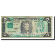 Banknote, Liberia, 5 Dollars, 1989, 1989-04-12, KM:19, VF(20-25)