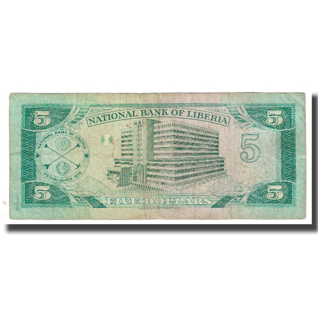 Banknote, Liberia, 5 Dollars, 1989, 1989-04-12, KM:19, VF(20-25)