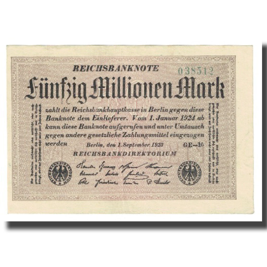 Banknote, Germany, 50 Millionen Mark, 1923, 1923-09-01, KM:109b, UNC(63)