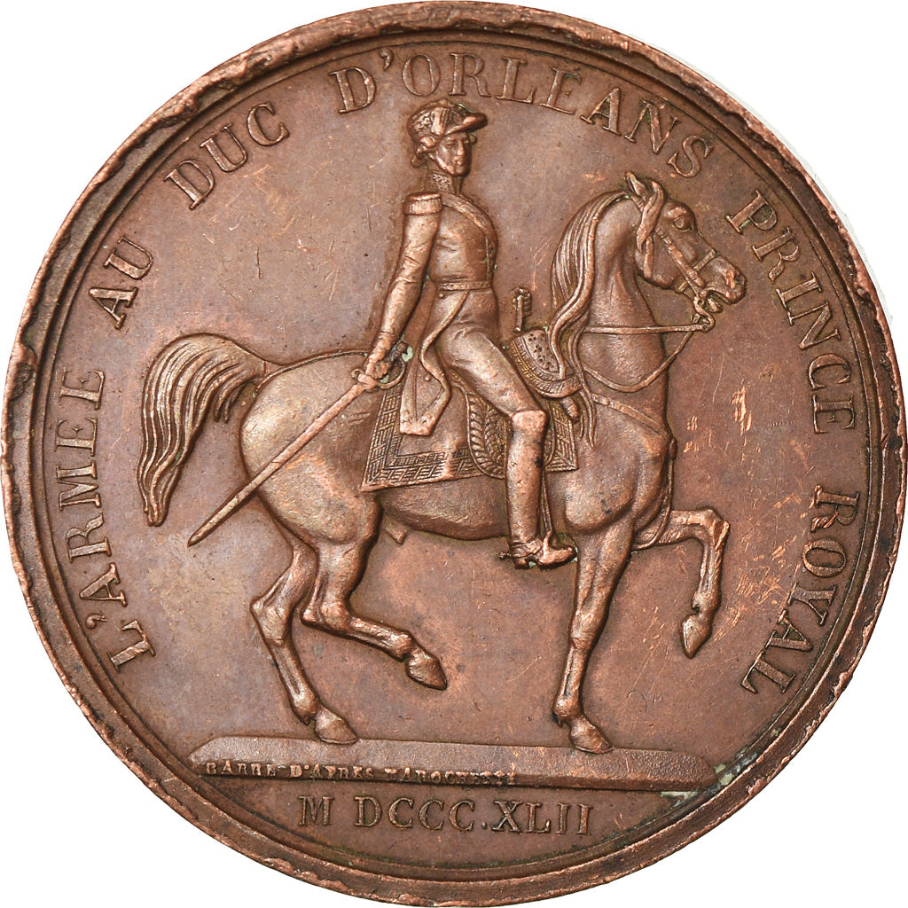 Frankreich, Medaille, Louis Philippe Ier, l'Armée au Duc d'Orléans, 1842