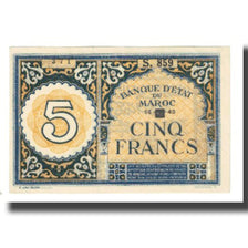 Billete, 5 Francs, 1943, Marruecos, KM:24, SC