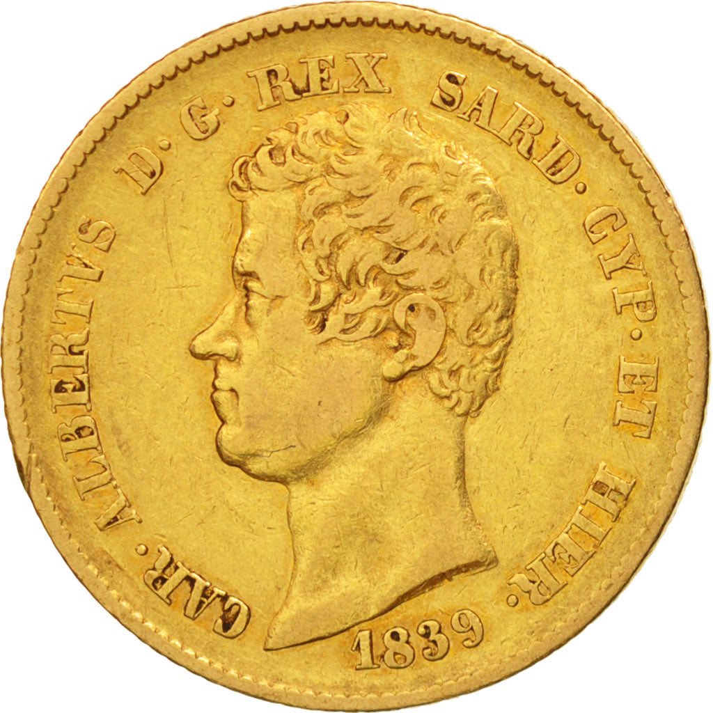 Coin, ITALIAN STATES, SARDINIA, Carlo Alberto, 20 Lire, 1839, Torino, EF(40-45)