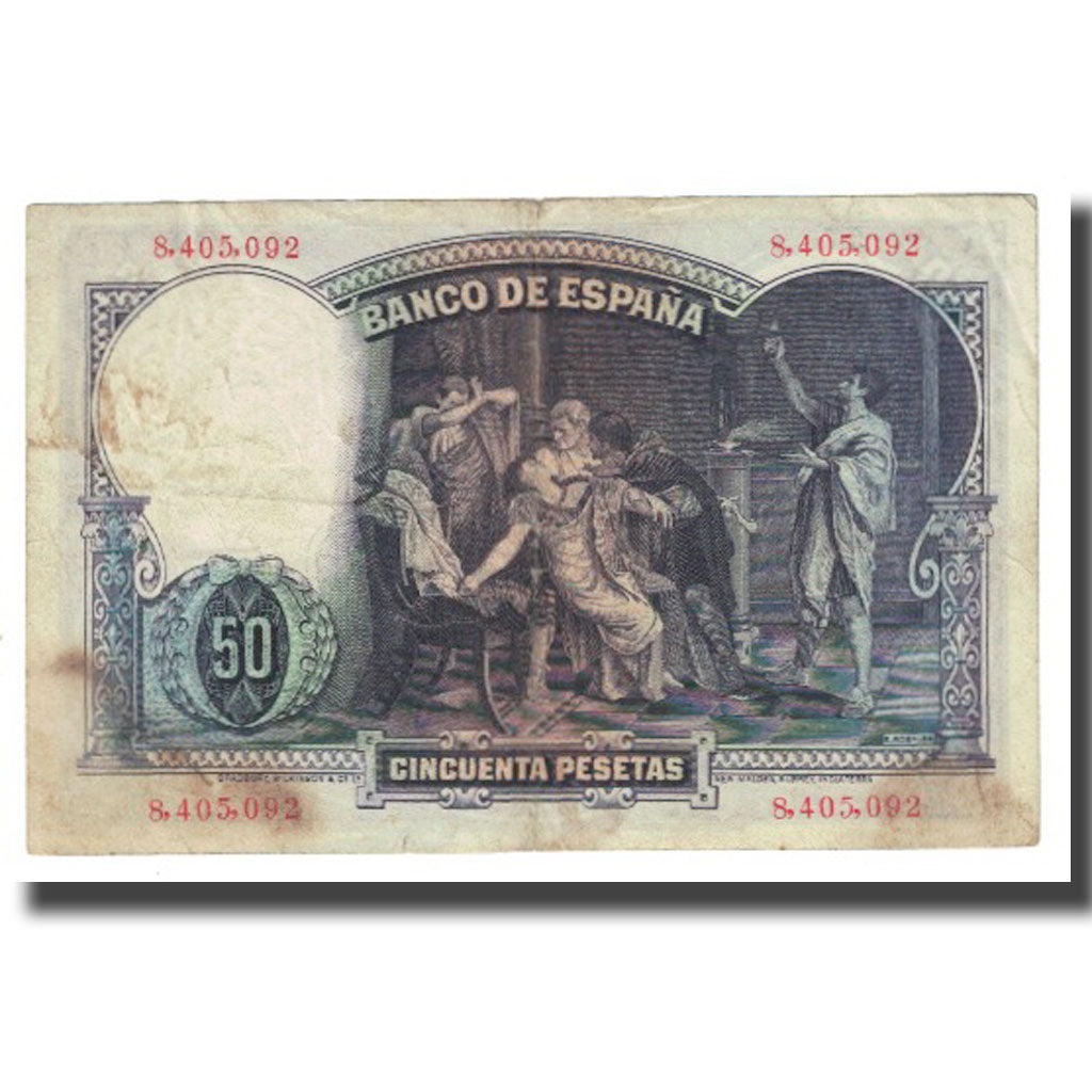 Spain, 50 Pesetas, 1931, KM:82, 1931-04-25, VF(20-25)