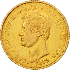 États italiens, SARDINIA, Carlo Alberto, 20 Lire, 1839, Torino, TTB+, Or,KM131.1