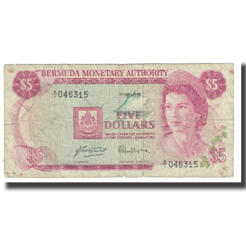 Billete, 5 Dollars, 1978, Bermudas, 1978-04-01, KM:24a, BC