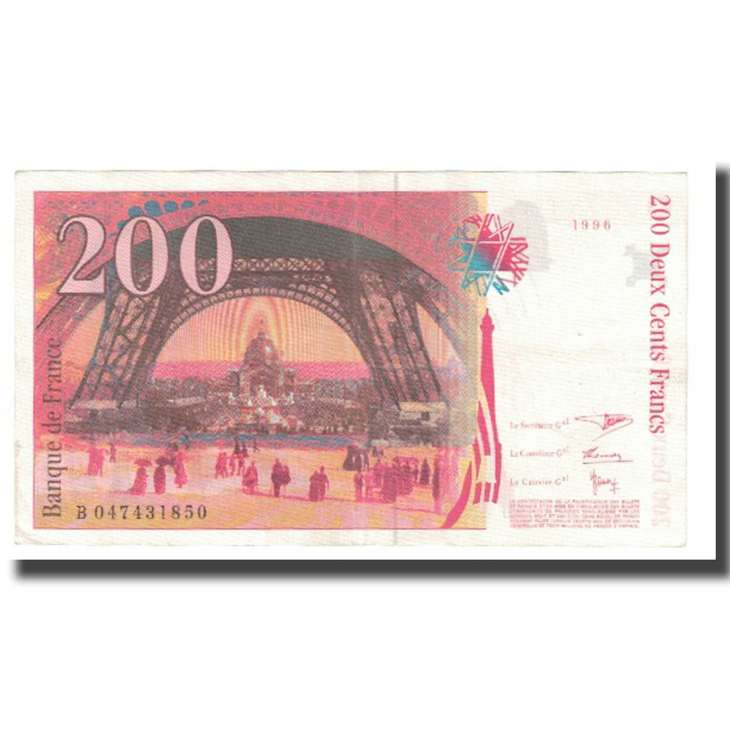 Francia, 200 Francs, Eiffel, 1996, BRUNEEL, BONARDIN, VIGIER, BB, KM:159b