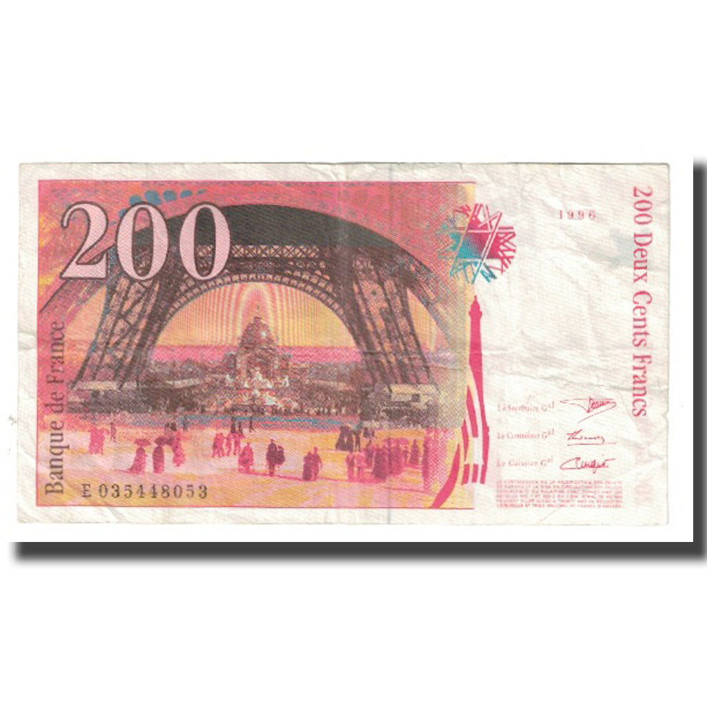 France, 200 Francs, Eiffel, 1996, BRUNEEL, BONARDIN, VIGIER, VF(30-35)