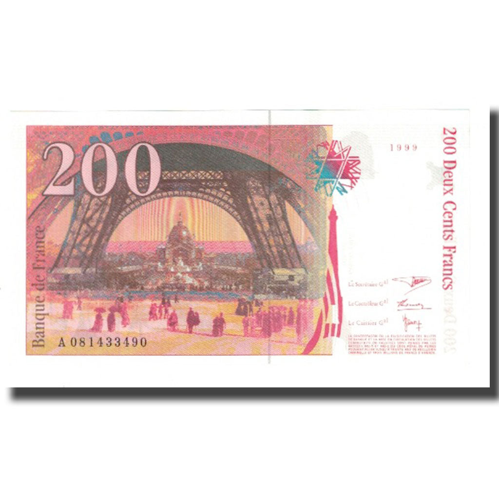 France, 200 Francs, Eiffel, 1999, BRUNEEL, BONARDIN, VIGIER, UNC(65-70)