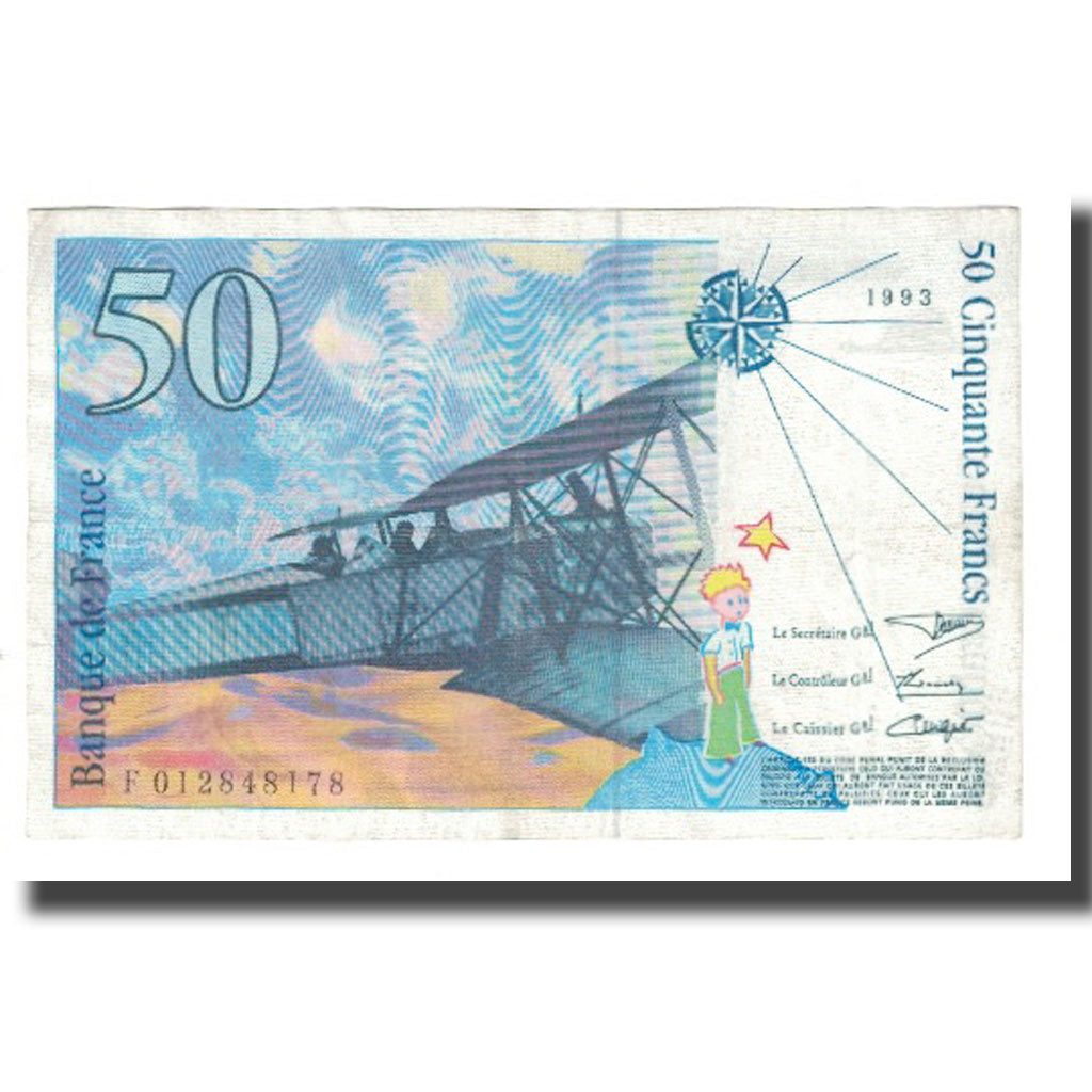 France, 50 Francs, St Exupéry, 1993, D.Bruneel-J.Bonnardin-Y.Barroux