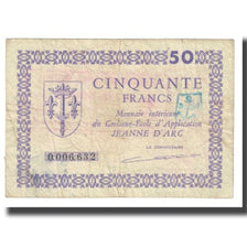 Francja, 50 Francs, MONNAIE INTERIEUR CROISEUR JEANNE D ARC, VF(20-25)
