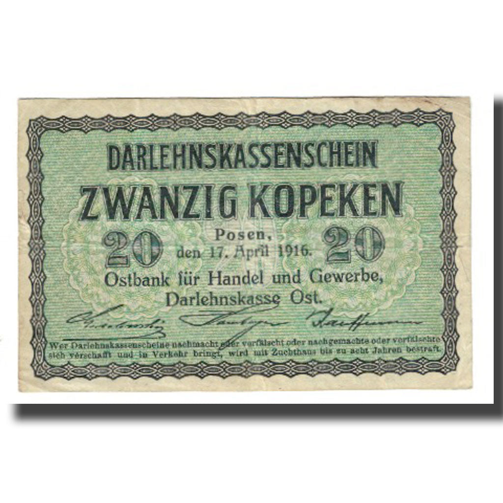 Geldschein, Deutschland, 20 Kopeken, 1916, 1916-04-17, KM:R120, S