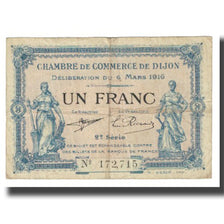 France, Dijon, 1 Franc, 1921, Chambre de Commerce, VF(20-25), Pirot:53-14