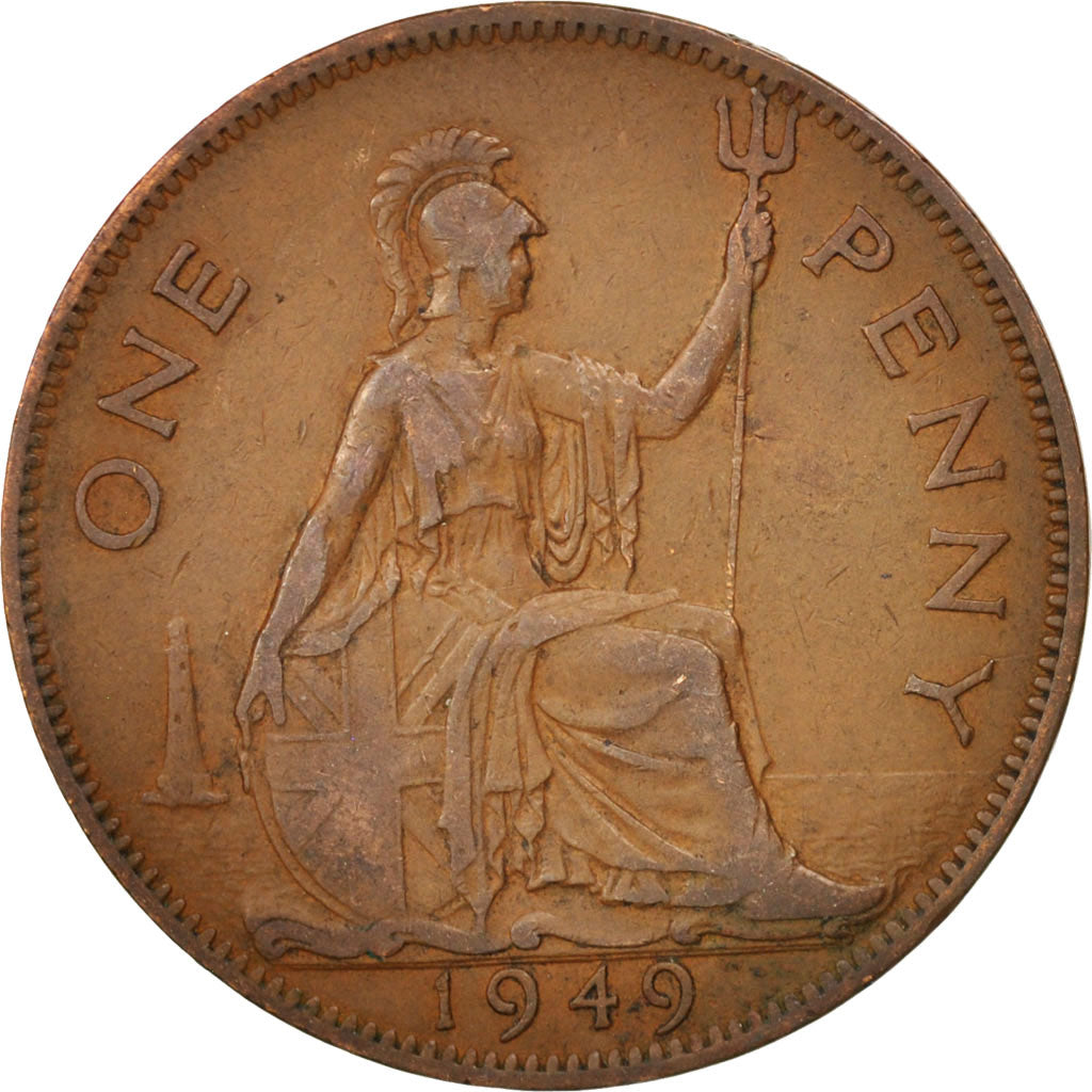 Coin, Great Britain, George VI, Penny, 1949, EF(40-45), Bronze, KM:869