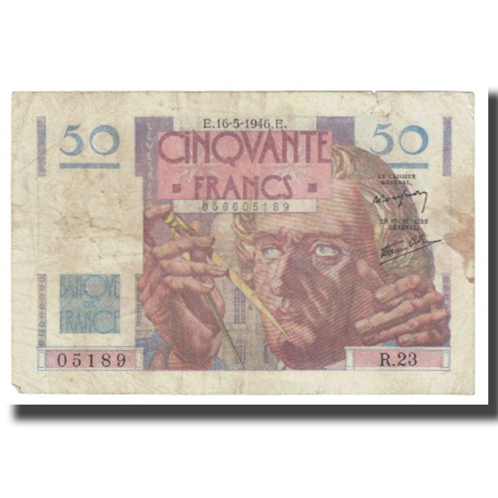 France, 50 Francs, Le Verrier, 1946, P. Rousseau and R. Favre-Gilly, 1946-05-16