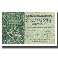 Banknot, Hiszpania, 50 Centimes, 1937, 1937-05-13, BARCELONA, EF(40-45)