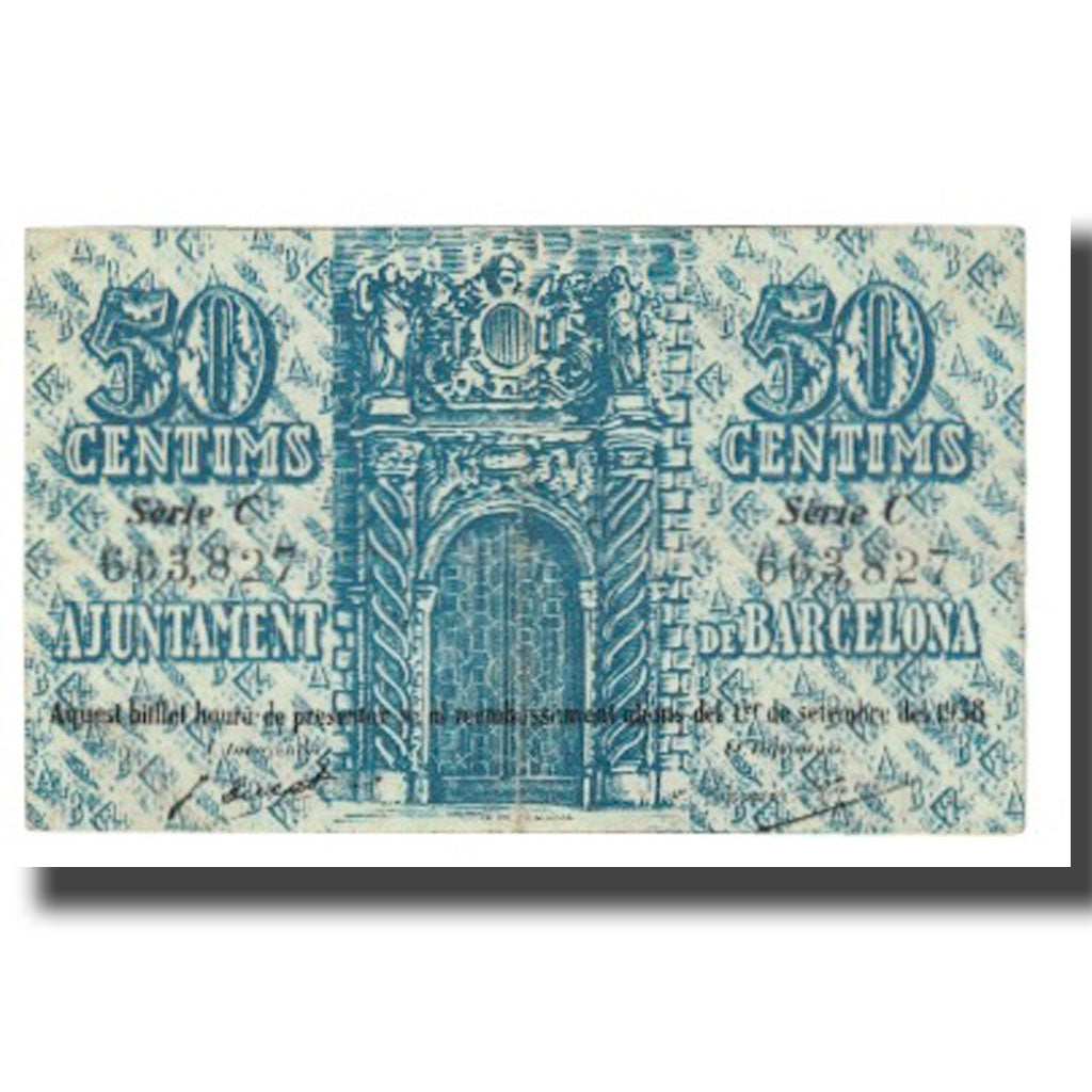 Banknote, Spain, 50 Centimes, 1937, 1937-05-13, BARCELONA, EF(40-45)