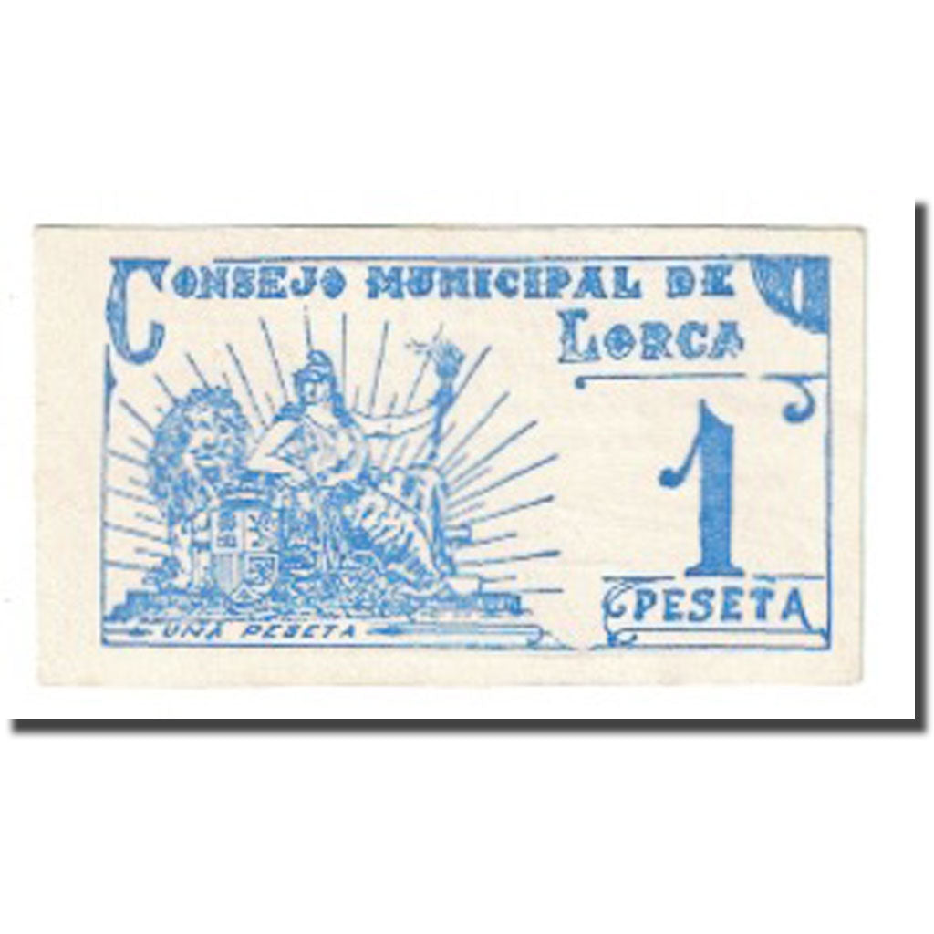 Billete, 1 Peseta, 1937, España, LORCA, SC
