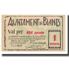 Billete, 1 Peseta, 1937, España, 1937-08-25, BLANES, SC