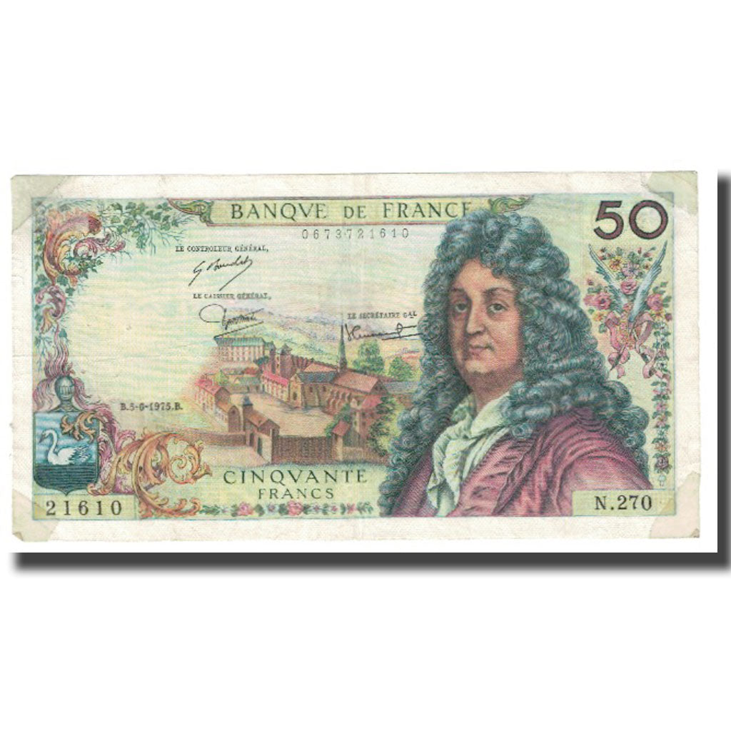 France, 50 Francs, Racine, 1975, G.Gouin D'Ambrières-R.Tondu-P.Gargam