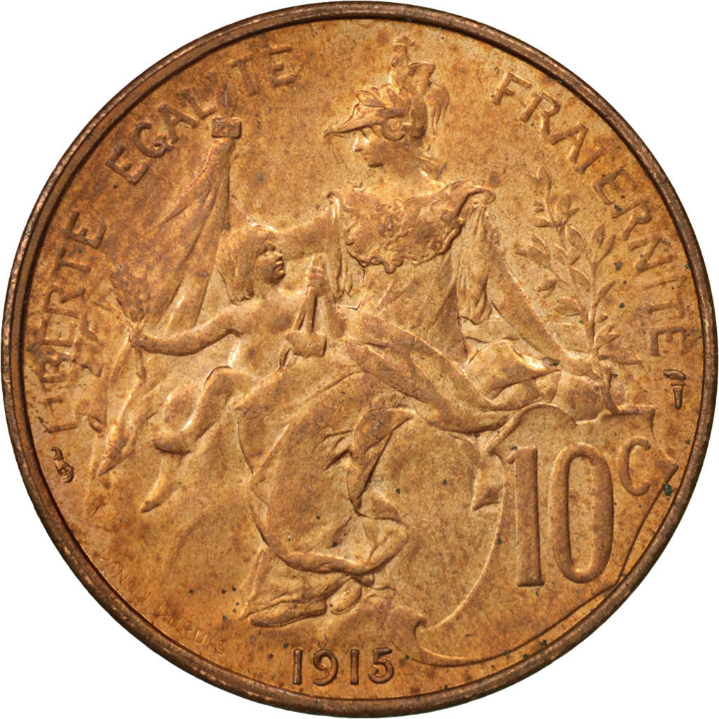 Coin, France, Dupuis, 10 Centimes, 1915, Paris, AU(55-58), Bronze, KM:843