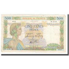 Francia, 500 Francs, La Paix, 1941, P. Rousseau and R. Favre-Gilly, 1941-12-18
