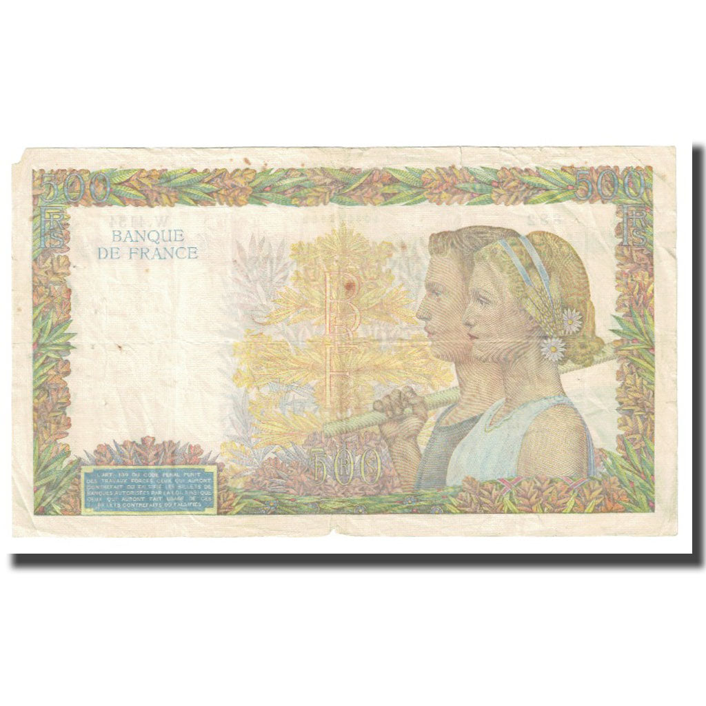 Francia, 500 Francs, La Paix, 1941, P. Rousseau and R. Favre-Gilly, 1941-12-18
