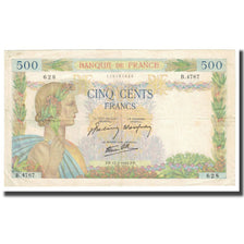 France, 500 Francs, La Paix, 1942, P. Rousseau and R. Favre-Gilly, 1942-02-12
