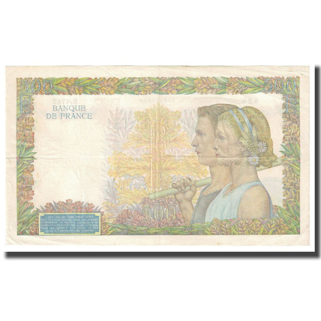 Frankreich, 500 Francs, La Paix, 1942, P. Rousseau and R. Favre-Gilly