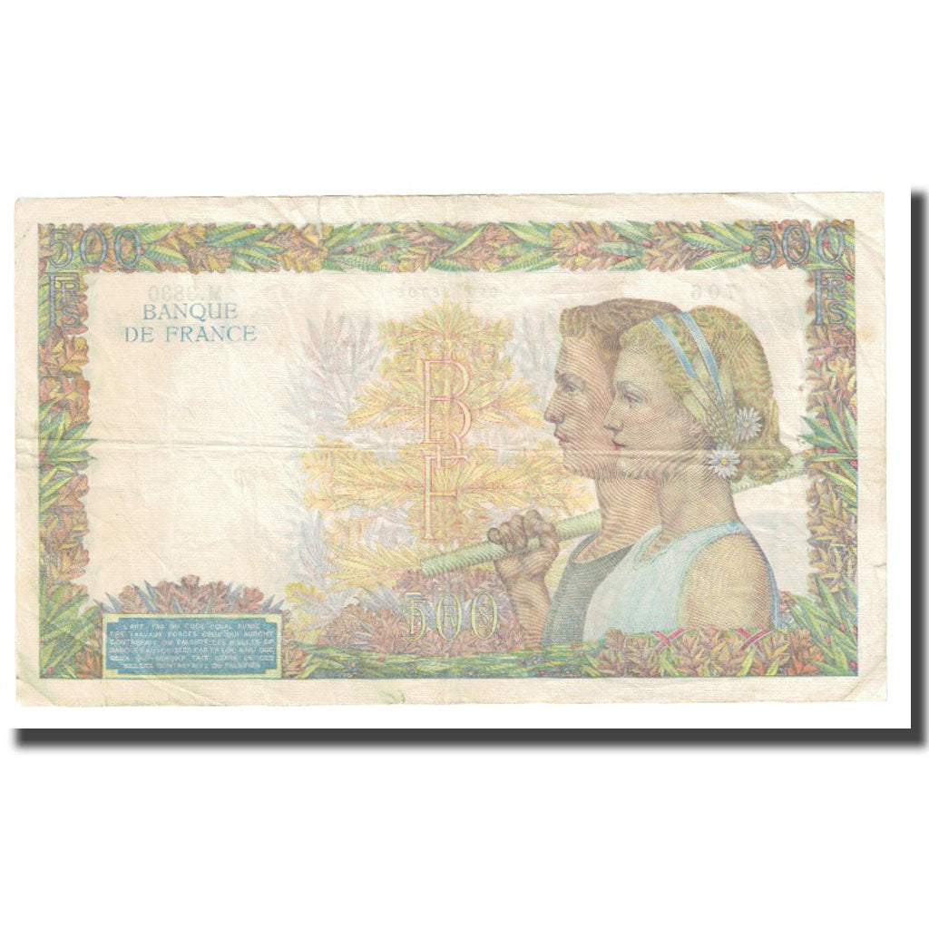 Francia, 500 Francs, La Paix, 1941, P. Rousseau and R. Favre-Gilly, 1941-10-30
