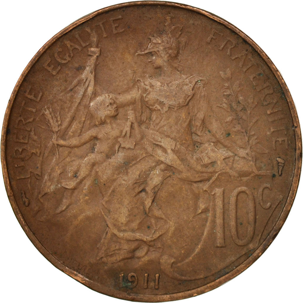 France, Dupuis, 10 Centimes, 1911, Paris, TTB, Bronze, KM:843, Gadoury:277