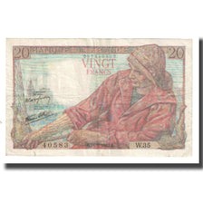 France, 20 Francs, Pêcheur, 1942, P. Rousseau and R. Favre-Gilly, 1942-09-24