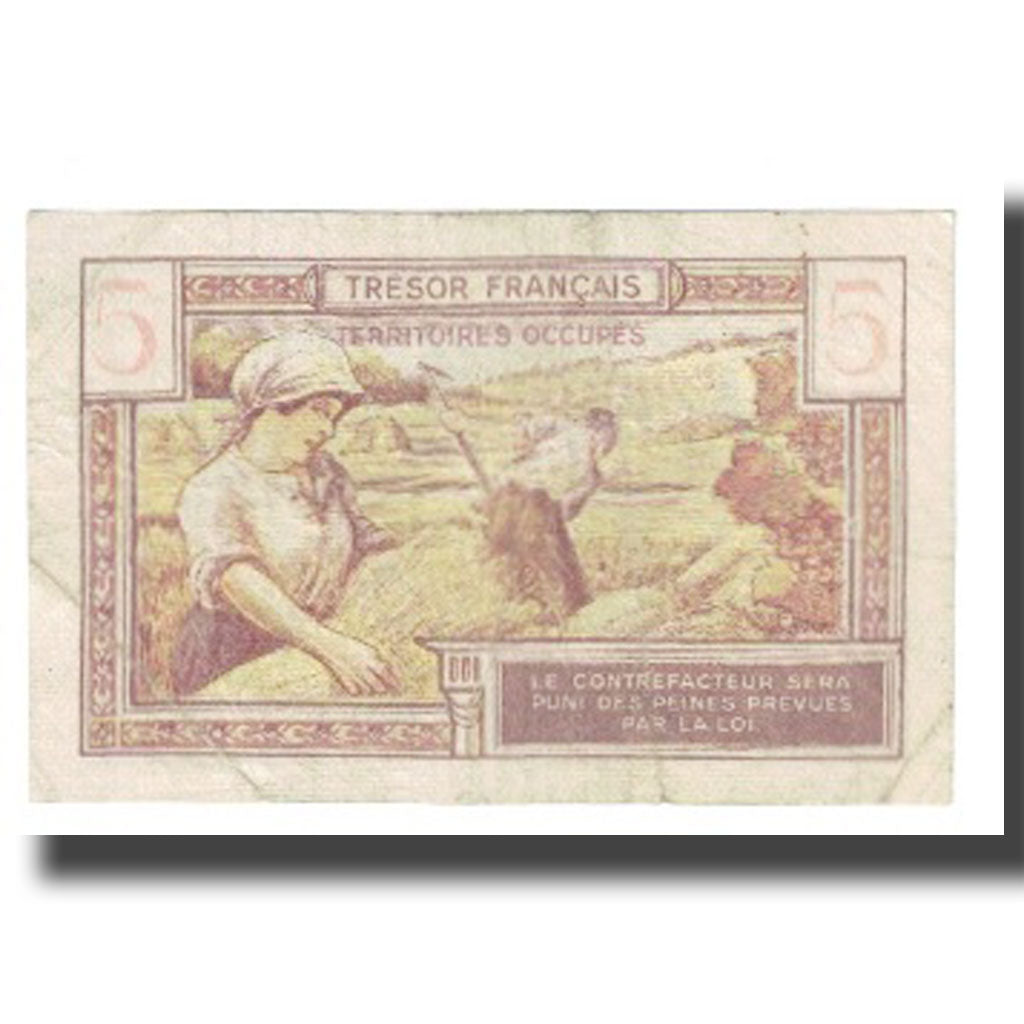 France, 5 Francs, 1947 French Treasury, 1947, TB, Fayette:VF29.1, KM:M6a