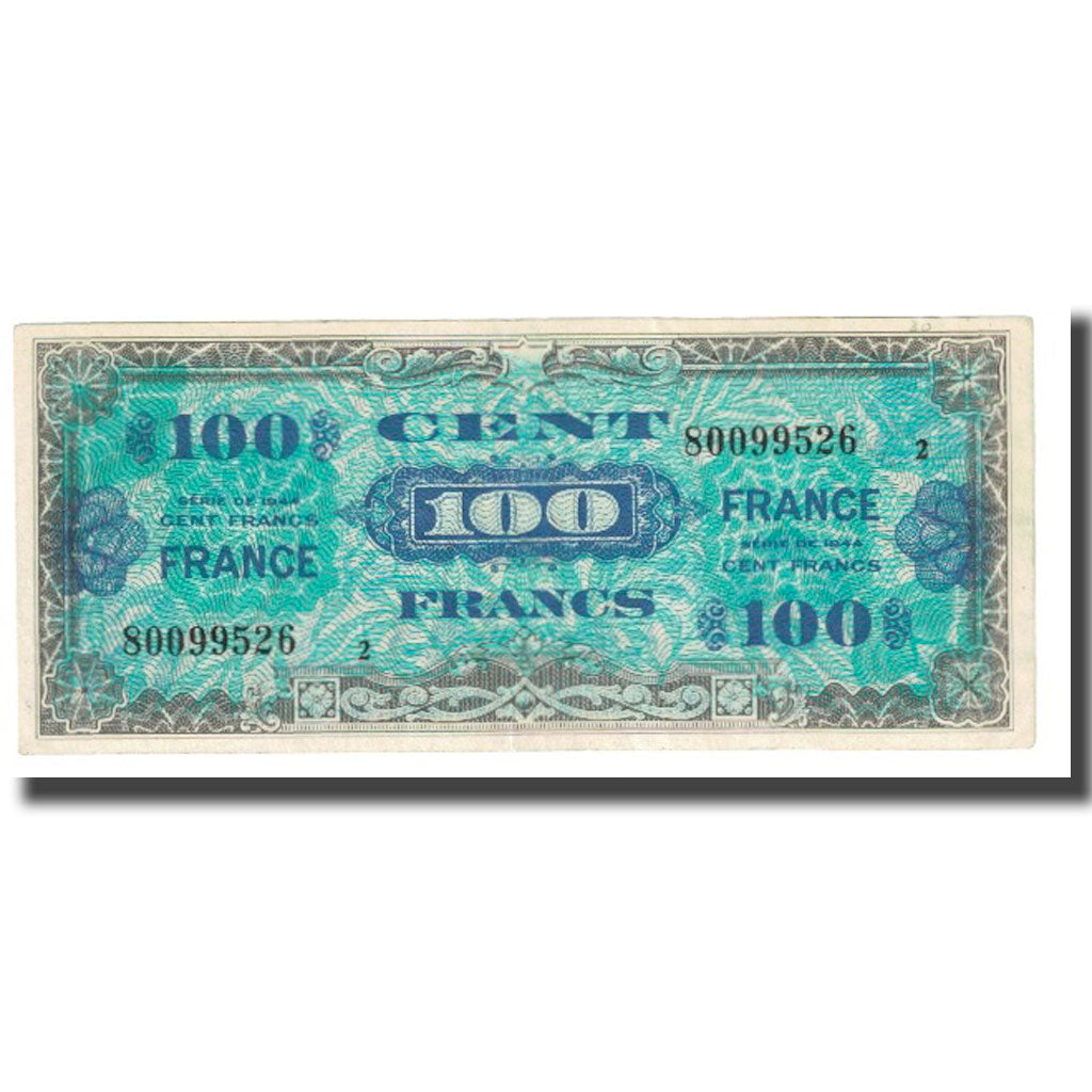 France, 100 Francs, 1944, EF(40-45), Fayette:VF25.2, KM:118a