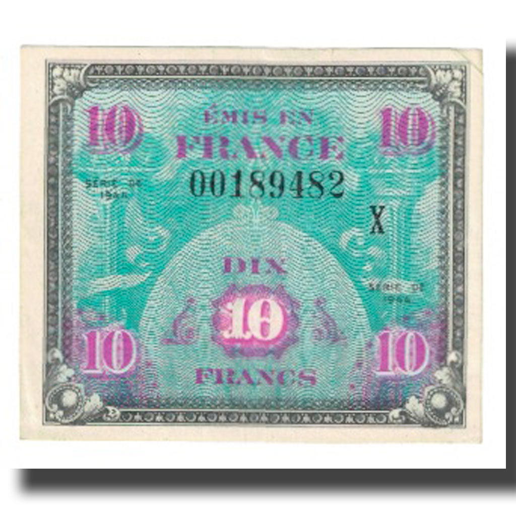 France, 10 Francs, Flag/France, 1944, AU(50-53), Fayette:18.02, KM:116a
