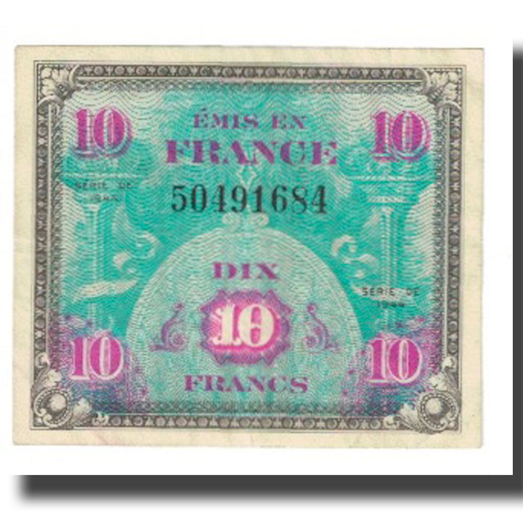 França, 10 Francs, Flag/France, 1944, EF(40-45), Fayette:VF18.01, KM:116a