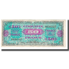 France, 50 Francs, 1945 Verso France, 1944, EF(40-45), Fayette:VF25.04, KM:122a