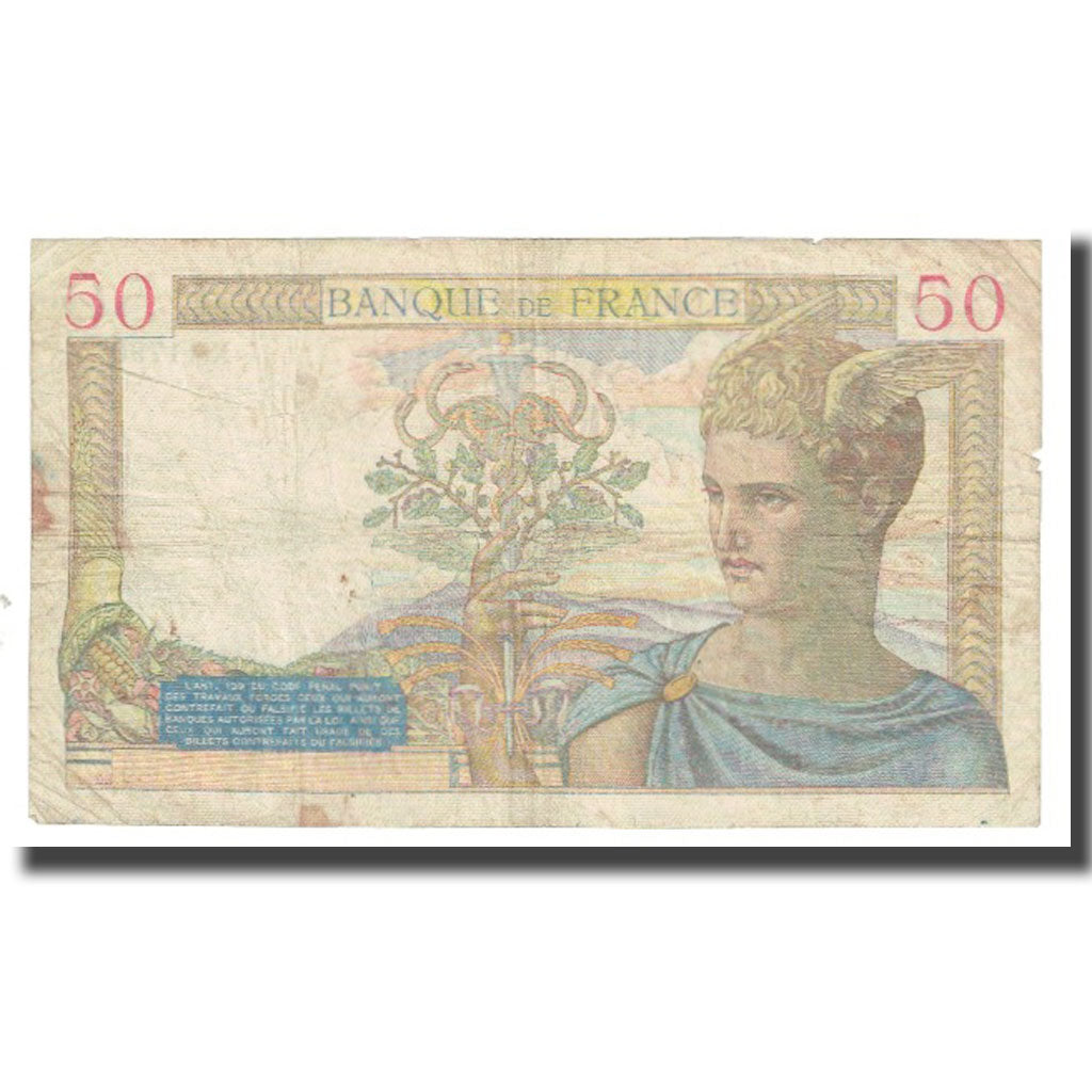 Francia, 50 Francs, Cérès, 1939, P. Rousseau and R. Favre-Gilly, 1939-12-21