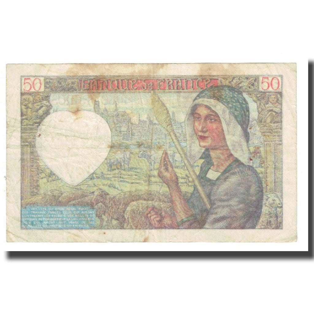 France, 50 Francs, Jacques Coeur, 1940, P. Rousseau and R. Favre-Gilly