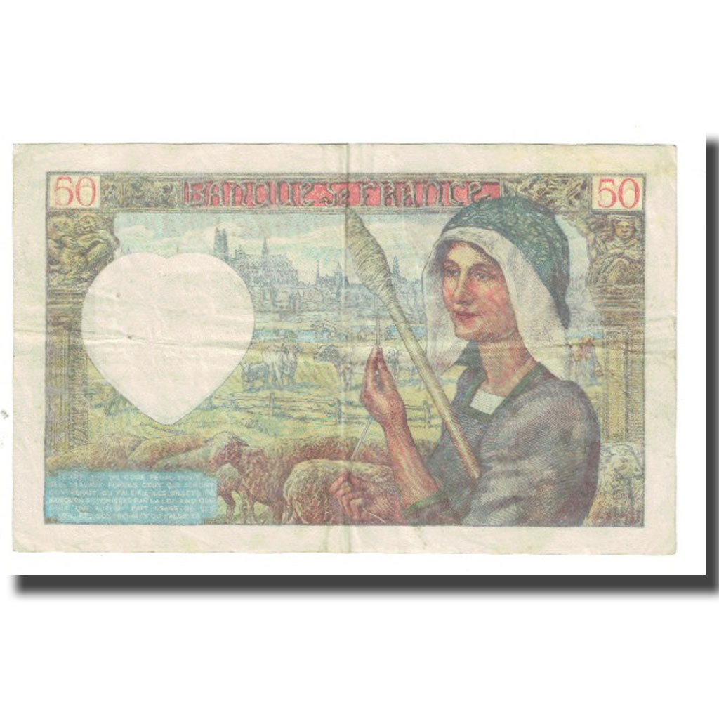 França, 50 Francs, Jacques Coeur, 1942, P. Rousseau and R. Favre-Gilly